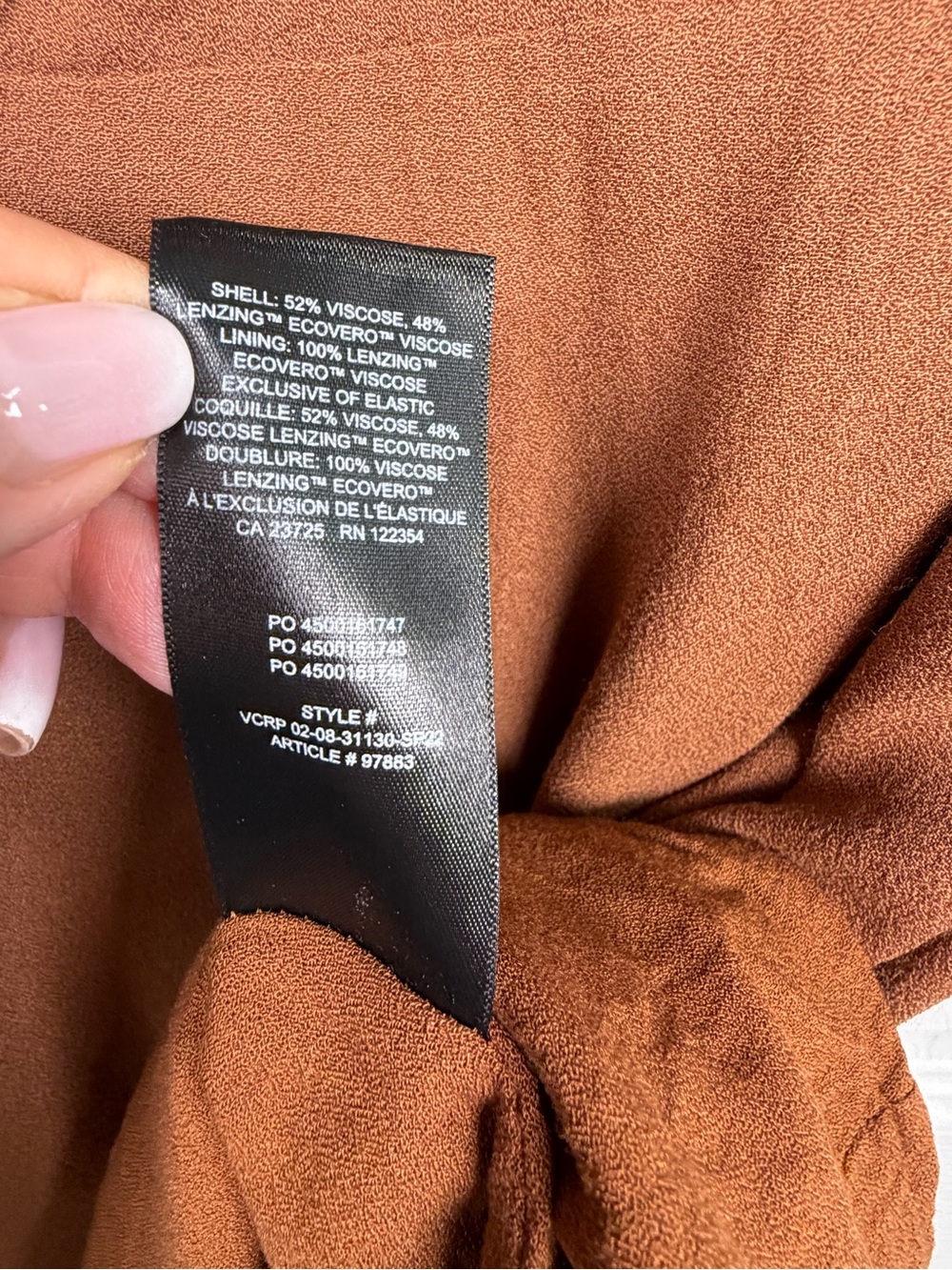 Aritzia Sun-deh/Sunday Best Brown Cowl Neck Mini Dress M EcoVero Slip Dress Y2K - Picture 7 of 12